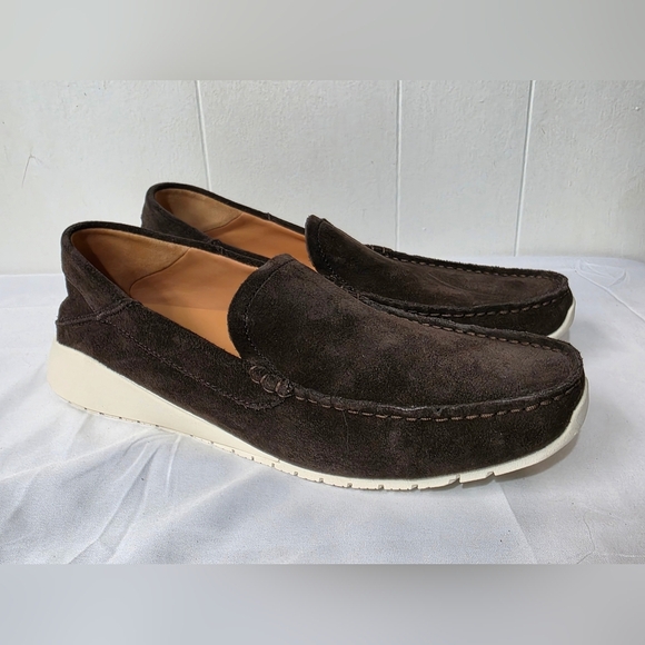 OluKai  Ka\'a Mens Size 11 Dark Wood Italian Suede Slip-On Loafers New main image 8